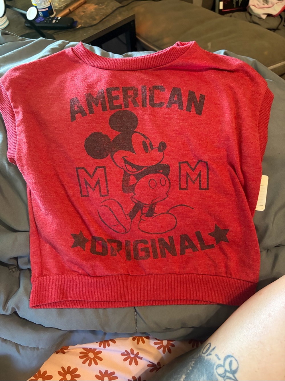 Disney Red Mickey Mouse 'American Original' Kids Sweatshirt